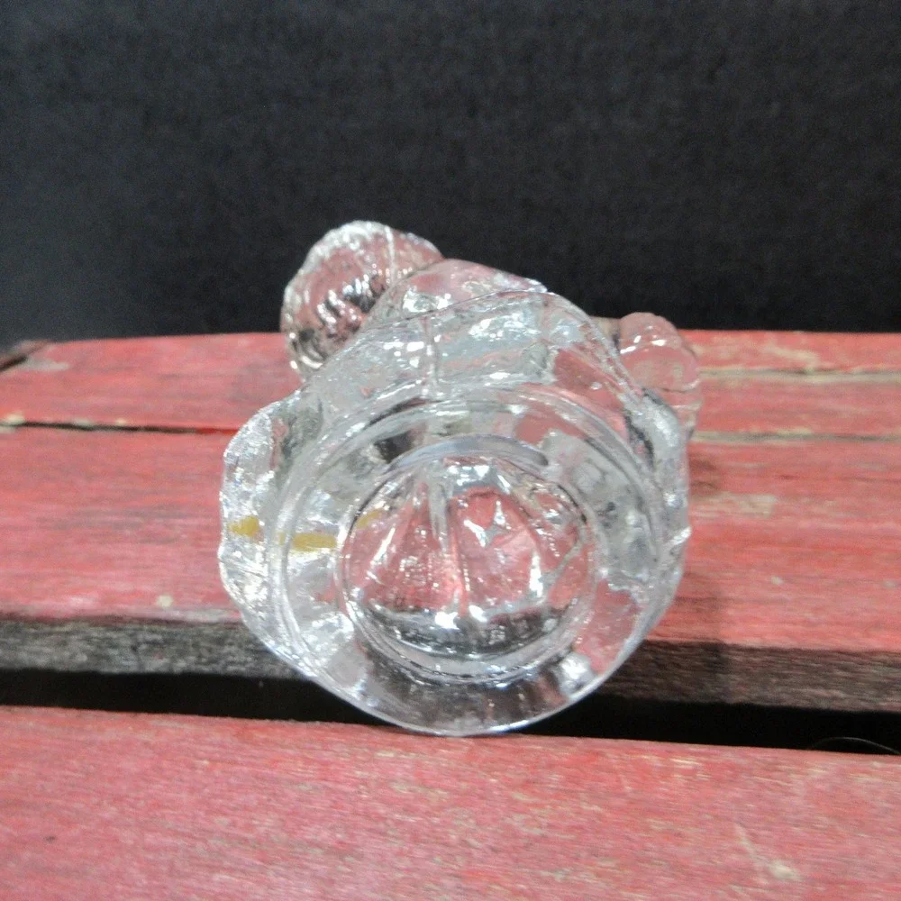 Vintage Clear Glass Cherub Angel Candle Holders Figurines Set of 2